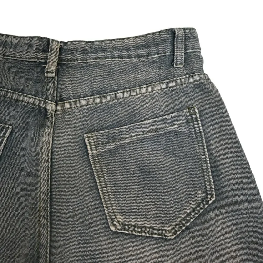 Misslook Women's S Exposed Button Fly Cutoff Jean Shorts
